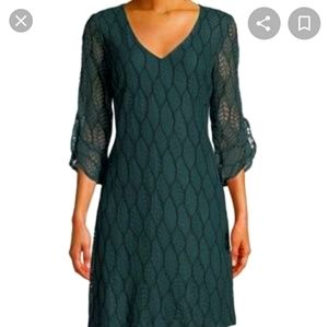 Karl Lagerfeld Green Leaf Lace Sheath Dress